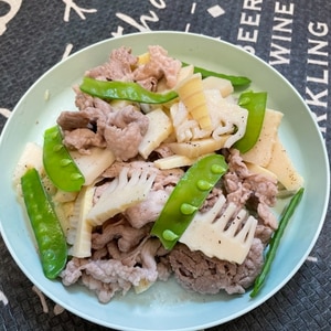 豚肉と竹の子のピリ辛ガーリック炒め❗ガッツリおかず
